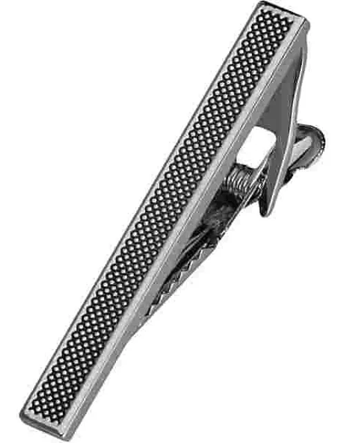 Pronto Uomo Men's Tie Bar Gray Dot