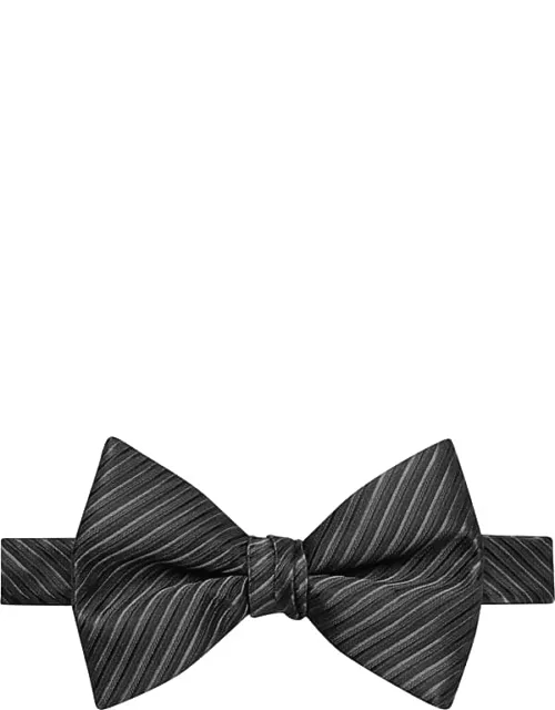 Calvin Klein Men's Textured Stripe Bow Tie Black