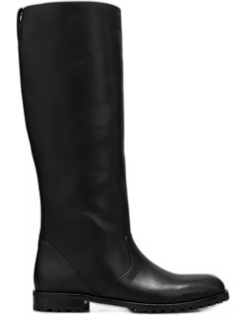 Motosahi Tall Lug-Sole Leather Boot
