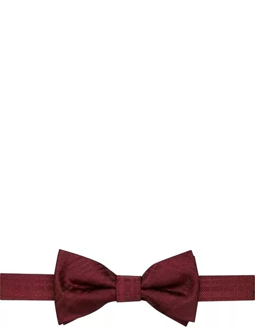 Egara Men's Pre-Tied Plaid Bow Tie Burgundy