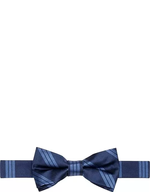 Egara Men's Pre-Tied Bow Tie Blue Lt Chevron Stripe