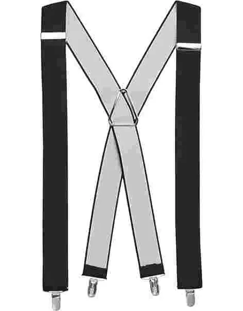 Pronto Uomo Big & Tall Men's 35mm Clip Suspenders Black