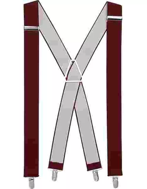 Pronto Uomo Big & Tall Men's 35mm Clip Suspenders Burgundy