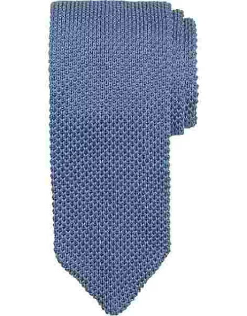 Egara Men's Narrow Knit Tie Steel Blue