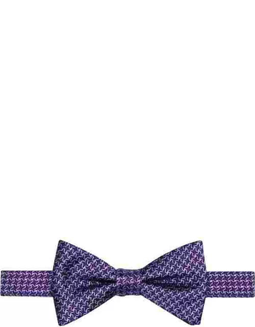 Pronto Uomo Men's Houndstooth Pre-Tied Bow Tie Purple