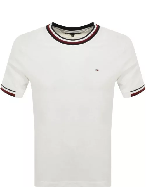Tommy Hilfiger Stripe Tipping T Shirt Off White