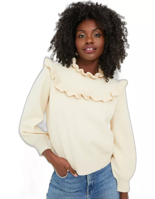 Cream Ruffle Ramona Sweater