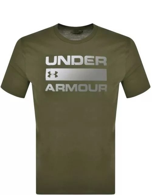 Under Armour Wordmark Logo T Shirt Green