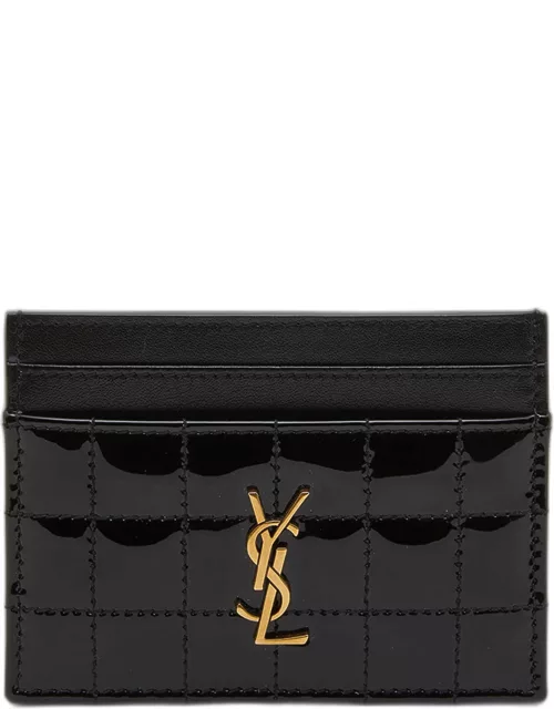 Fragments YSL Quilted Patent Zipped Card Holder