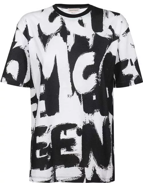 Alexander McQueen Short Sleeve Printed Cotton T-shirt