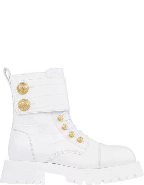 Balmain Leather Lace-up Boot
