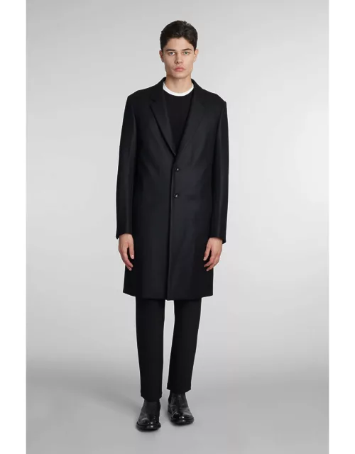 Attachment Coat In Black Woo