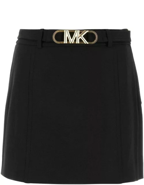 Michael Kors Stretch Crepe Belted Mini Skirt