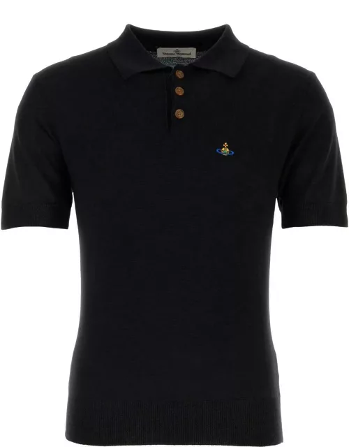 Vivienne Westwood Black Wool Polo Shirt