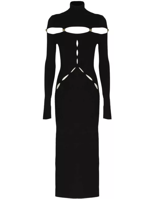 Versace Jeans Couture High-neck Cut Out Dres