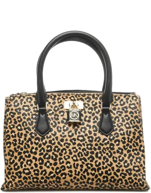 Michael Kors Collection Ruby Leopard Printed Small Tote Bag