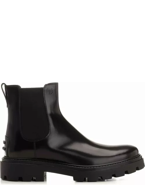 Tod's Black Leather Ankle Boot