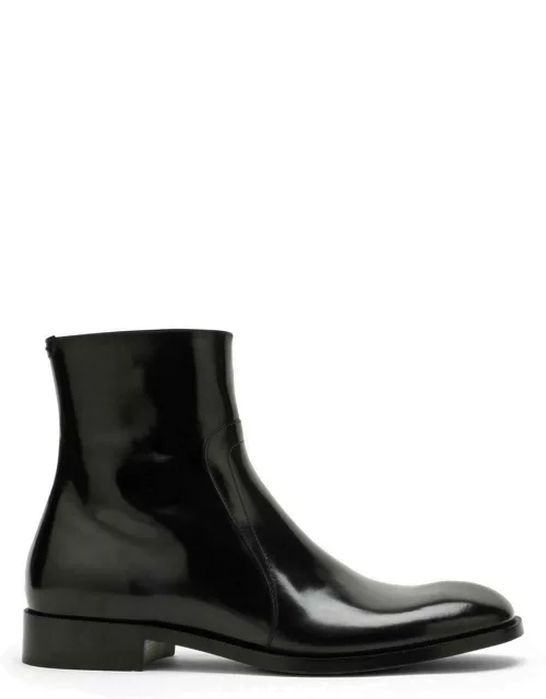Maison Margiela Black Smooth Leather Ankle Boot