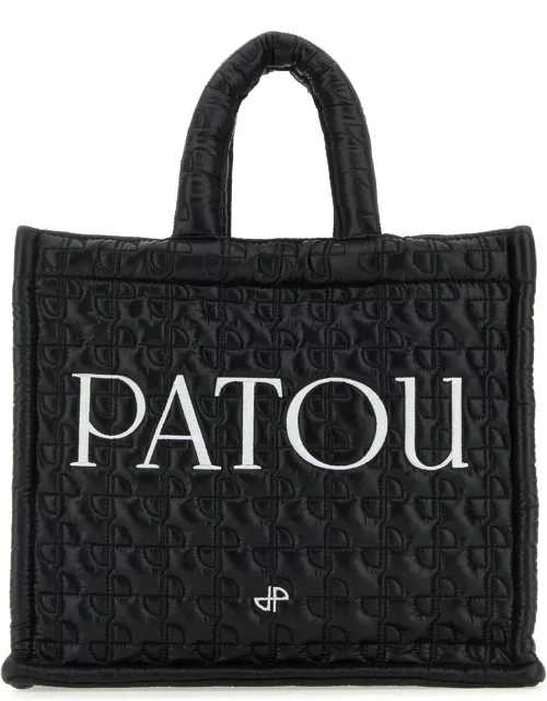 Patou Black Nylon Small Shopping Bag