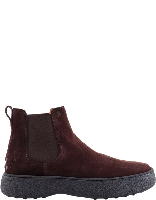 Tod's Suede Ankle Boots With Rubber Nub