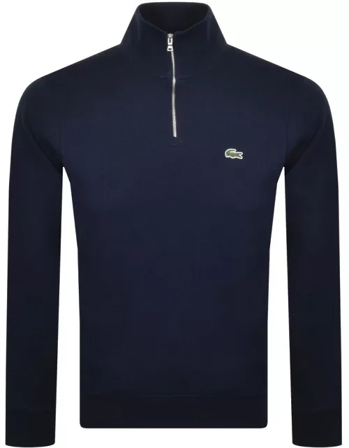Lacoste Half Zip Logo Sweatshirt Navy