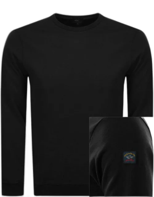 Paul And Shark Crew Neck Logo Sweatshirt Black