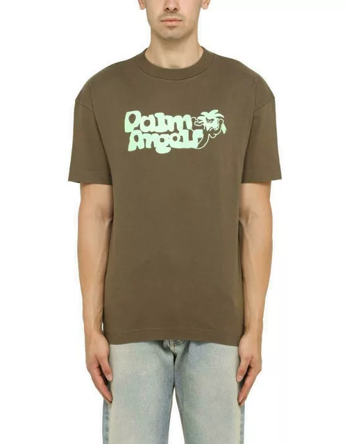 Palm Angels Viper Brown/green Crew-neck T-shirt