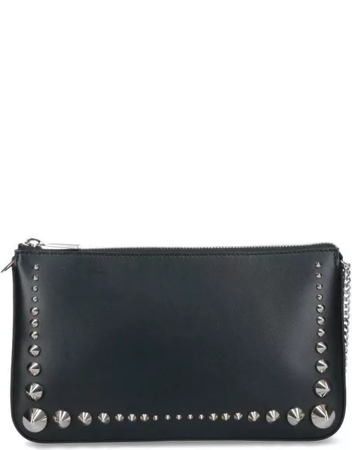 Christian Louboutin Paloma Pika Spike Leather Clutch Bag