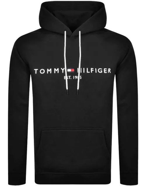 Tommy Hilfiger Logo Pullover Hoodie Black