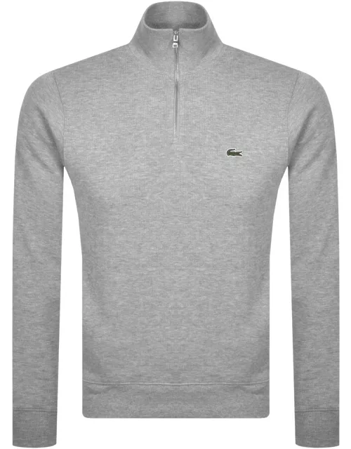 Lacoste Half Zip Logo Sweatshirt Grey