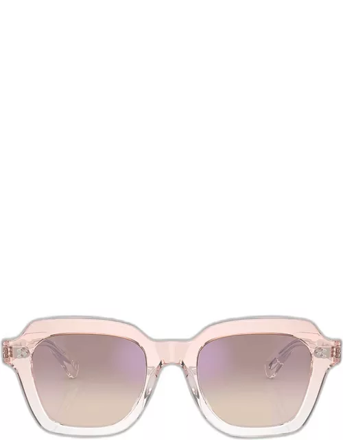 Kienna Mirrored Acetate Square Sunglasse