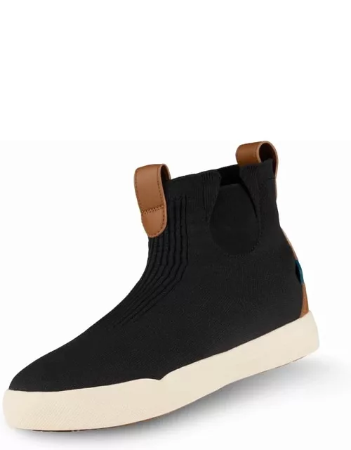 Vessi Waterproof - Knit Sneaker Shoes - Asphalt Black on Off White - Men's Weekend Chelsea - Asphalt Black on Off White