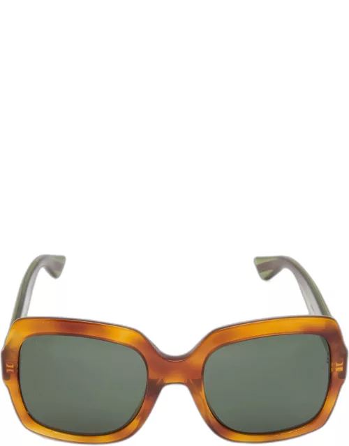 Gucci Brown/Green GG0036S Interlocking G Square Sunglasse