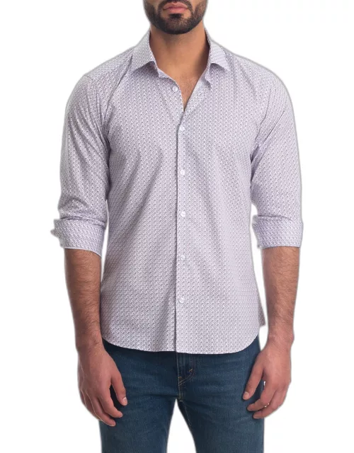 Men's Patterned Button-Down Shirt