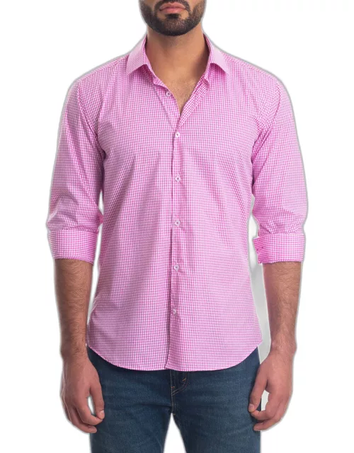 Men's Gingham Button-Down Shirt