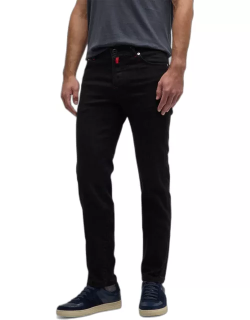 Men's Black Denim Slim-Leg Jean