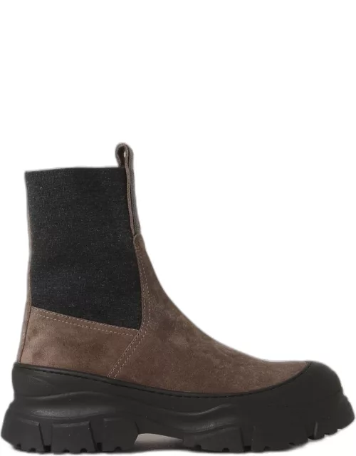 Brunello Cucinelli ankle boots in leather and woo