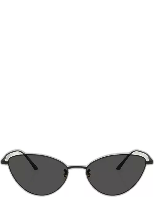 Sleek Black Steel Butterfly Sunglasse