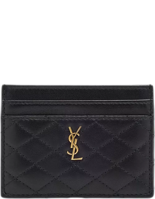 Gaby YSL Card Case in Quilted Leather