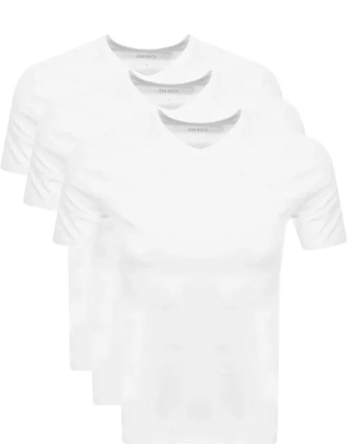 BOSS Triple Pack V Neck T Shirts White