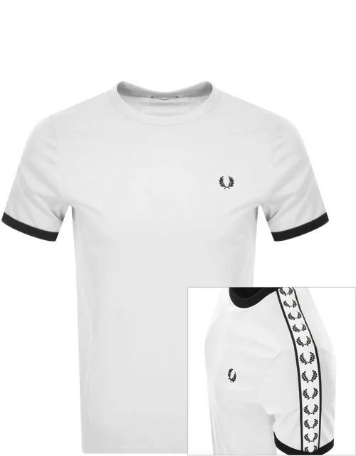 Fred Perry Taped Ringer T Shirt White