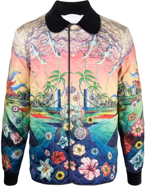 Casablanca Printed And Quilted Hunting Jacket