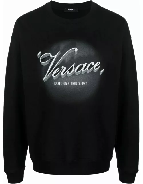 Versace Sweatshirt Brushed Sweatshirt Fabric + Film Titles Print