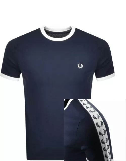 Fred Perry Taped Ringer T Shirt Blue
