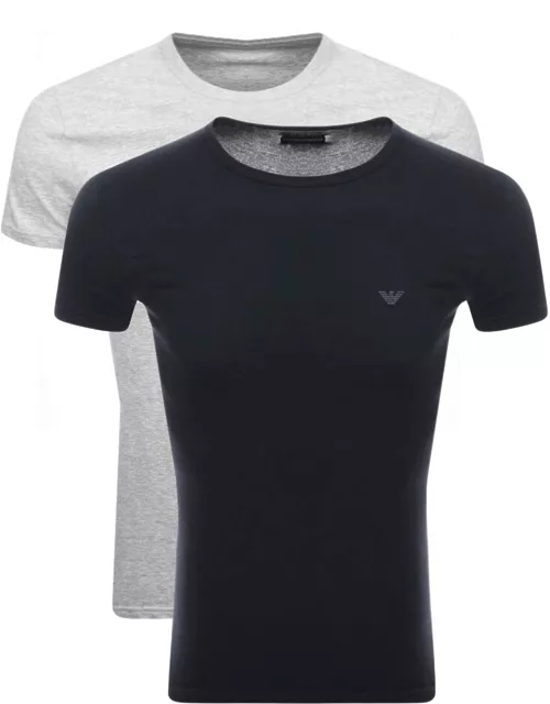 Emporio Armani Lounge 2 Pack T Shirts Navy
