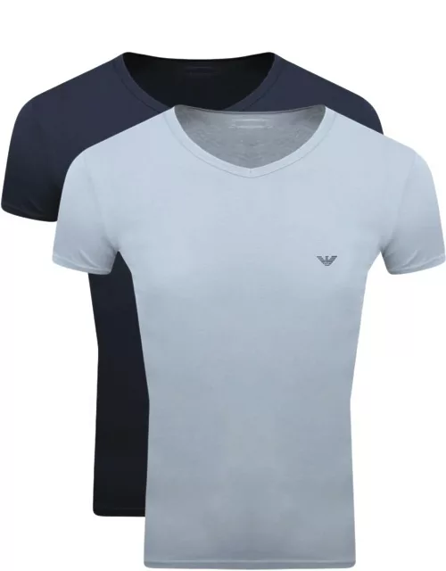 Emporio Armani 2 Pack Lounge T Shirts Navy