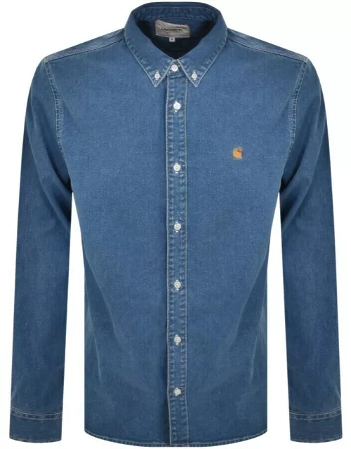 Carhartt WIP Weldon Denim Long Sleeve Shirt Blue