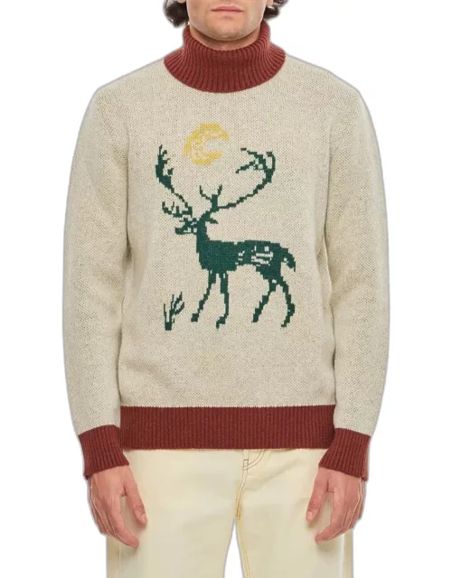 Chateau Orlando Stag Turtleneck Jumper Mohair Wool Multicolor
