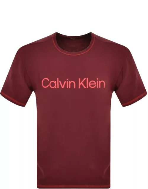 Calvin Klein Lounge Logo T Shirt Burgundy