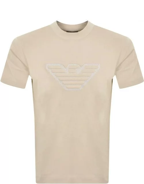 Emporio Armani Logo T Shirt Beige